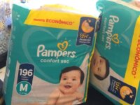 Fralda Pampers Confort Sec M 196 Unidades, Pampers