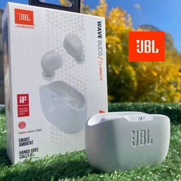 Fone De Ouvido Jbl Wave Buds, Bluetooth, Com Microfone, Recarregável, Resistente a Água, Branco