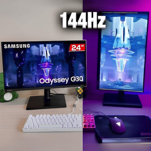 Monitor Gamer Samsung Odyssey G30 24” FHD, Tela Plana, Painel VA, 144Hz, 1ms, HDMI, FreeSync Premium Preto