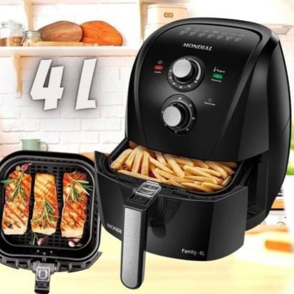 Fritadeira Elétrica sem Óleo/Air Fryer Mondial - AFN-40-BF Preta com Timer