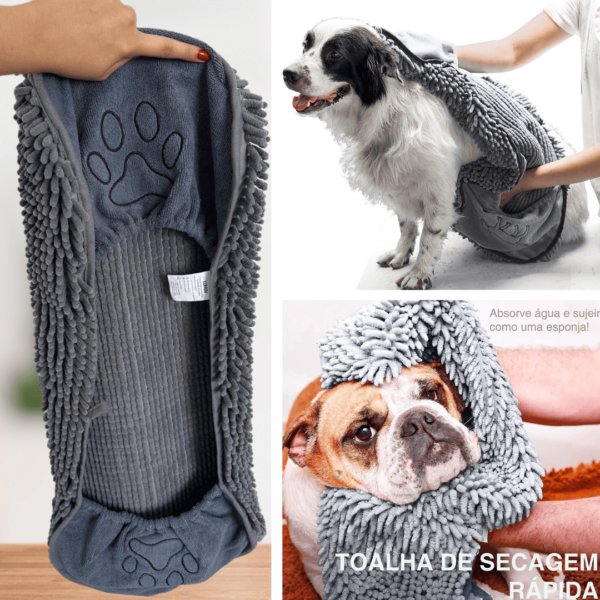 LUMAI Toalha de Microfibra Chenille Cachorro e Gato Superabsorvente, Secagem Rápida