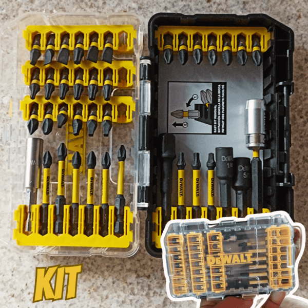 Kit de chaves de fenda DEWALT DW2166, com estojo, cinza/prata, 45 peças