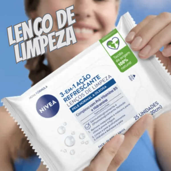 NIVEA Lenço de Limpeza Facial Demaquilante Ação Refrescante 3 em 1 25 un