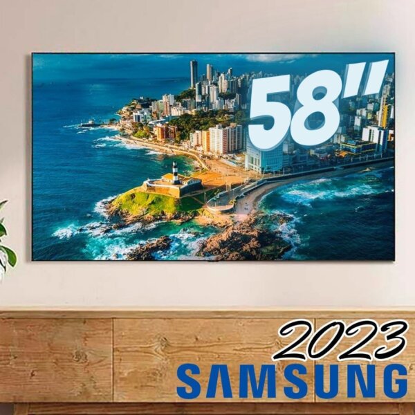 Samsung Smart TV 58" UHD 4K 58CU7700 2023, Processador Crystal 4K, Gaming Hub, Visual Livre de Cabos