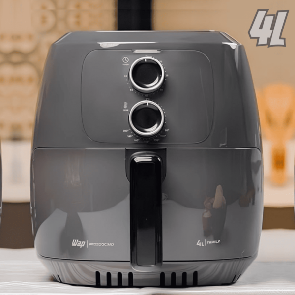 WAP Fritadeira Elétrica sem Óleo Air Fryer Cinza 4 Litros, Potência de 1500W e Revestimento Antiaderente