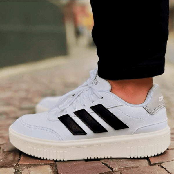 Tênis Adidas Courtblock Bold Feminino - Branco+Preto