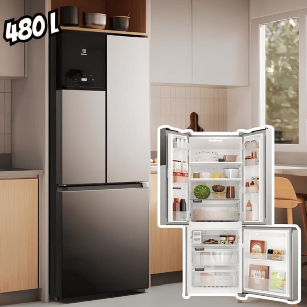 Geladeira Frost Free Inverter 3 Portas 480l Inox Electrolux