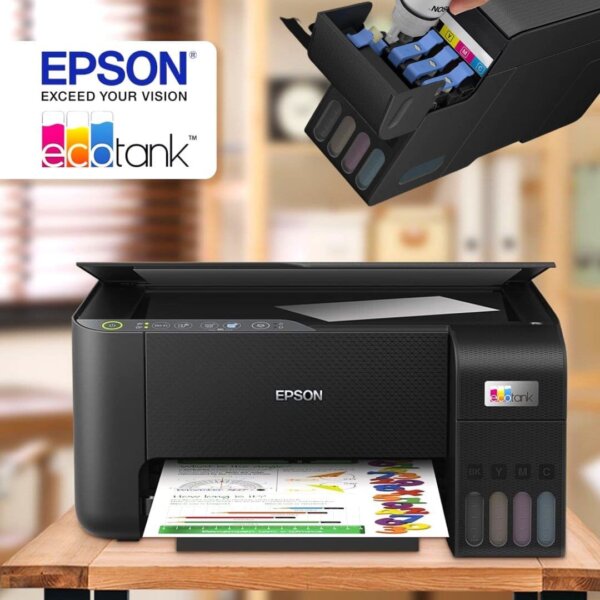 Epson EcoTank L3250 - Multifuncional, Tanque de Tinta Colorida, Wi-Fi Direct, USB, Bivolt, Preto