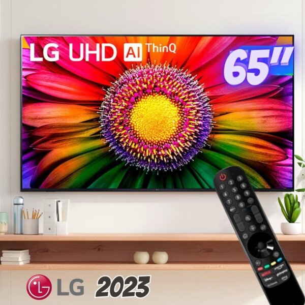 Smart TV 65'' LG 65UR871C0SA Thinq Ai Led 4k 65 Alexa built-in Bivolt Preto