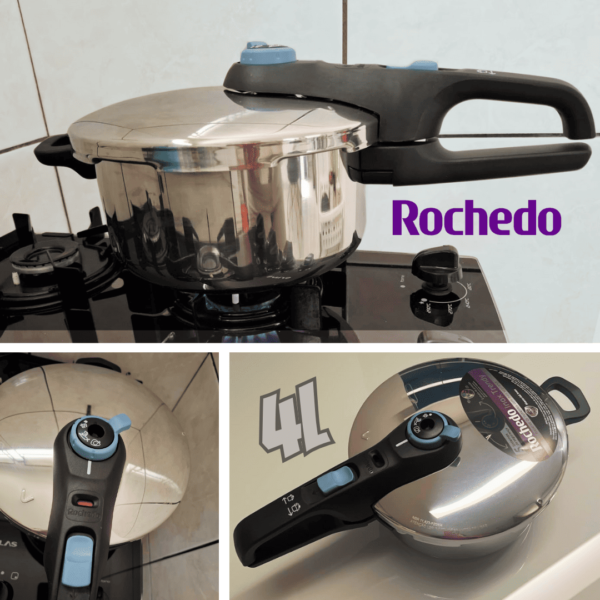 Panela De Pressão Rochedo Inox Trendy 4 litros Fechamento Externo