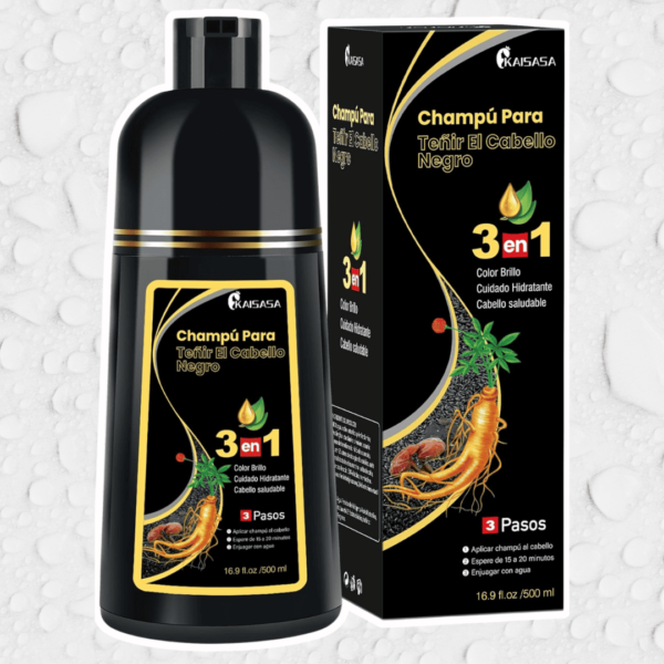 Shampoo de tintura de cabelo 3 em 1 ,tintura de cabelo cinza branco em minutos preto