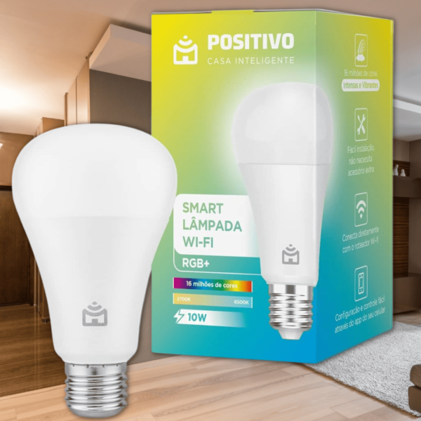 Smart Lâmpada Wi-Fi RGB LED 10W, Cores Mais Vibrantes Branco Quente e Frio, 1100 Lúmens