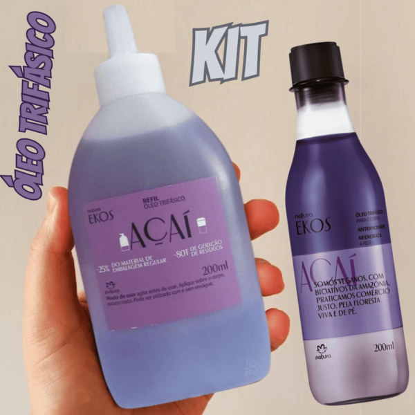 Kit Óleo Trifásico Desodorante Corporal Ekos Açaí com Refil 2 un de 200 ml