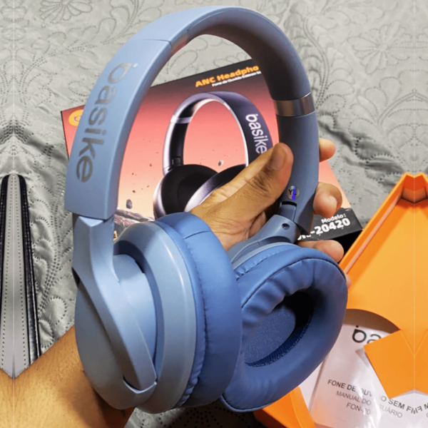 Basike Fone de Ouvido Bluetooth, ANC Cancelamento  de Ruído Ativo Headphone Bluetooth 5.3+EDR, Som  Surround 3D, Headset , Y6