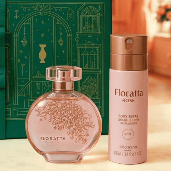 Presente Floratta Rose: Colônia 75ml + Body Spray 100ml + Caixa Presenteável