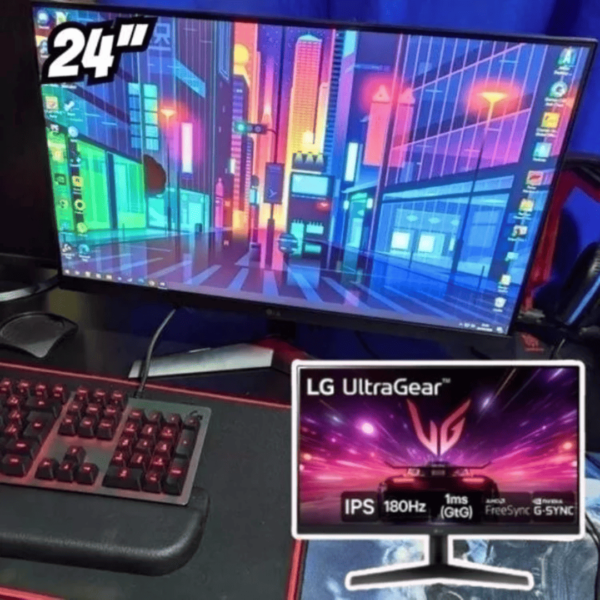 Monitor Gamer LG UltraGear 24” 24GS60F-B IPS Full HD 180Hz 1ms (GtG) NVIDIA® G-SYNC® AMD FreeSync