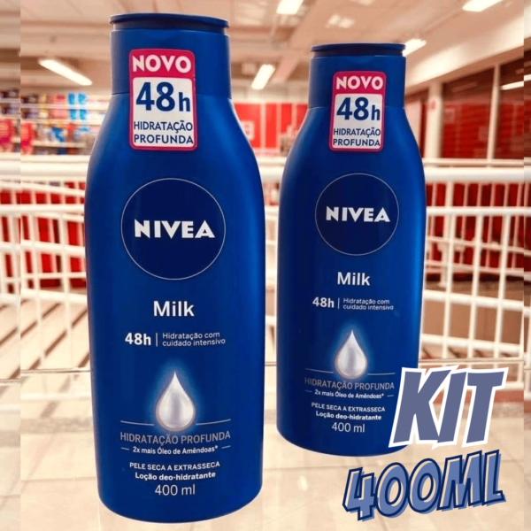NIVEA Kit Loção Hidratante Milk Pele Seca a Extrasseca 400ml (40% OFF na 2ª unidade)