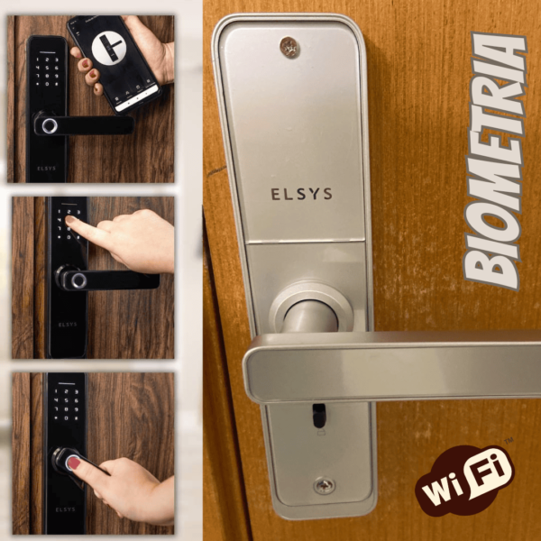 Fechadura Digital de Embutir Wi-Fi com Biometria, Elsys, ESF-DE4000B, Prata