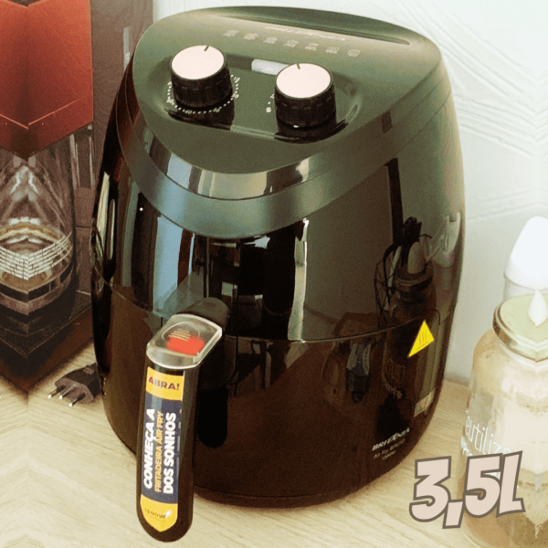 Fritadeira Elétrica Air Fryer Britânia 1500W Sem Óleo BFR25P 3,5L - Preta - 220V