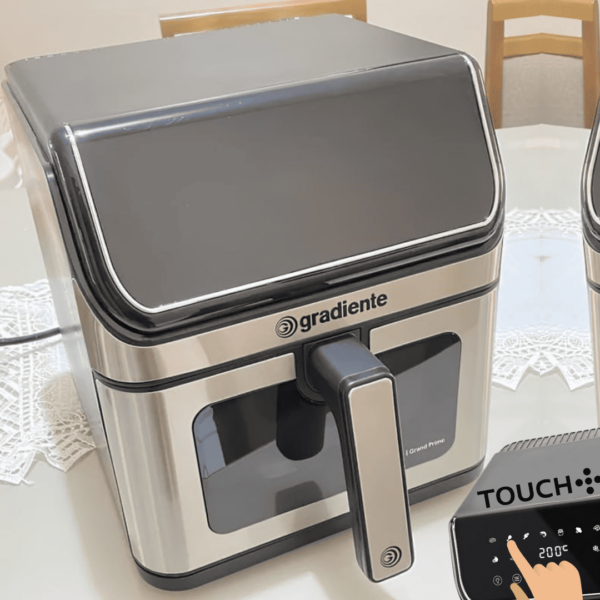 Fritadeira Eletrica Sem Óleo Airfryer 7,6 Litros Grand Prime Gradiente Cesto Removível Inox Com Timer 127V