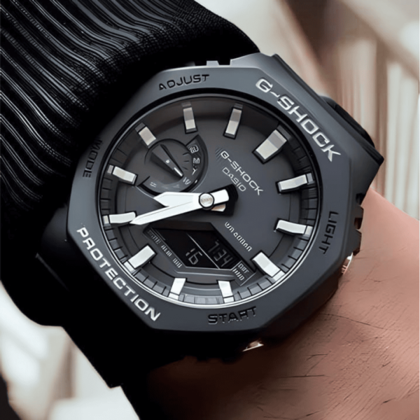 Relógio Casio G-shock Ga-2100-1adr Carbon Core Guard Cor da correia Preto Cor do bisel