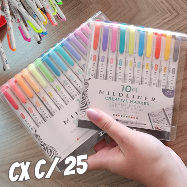 Marca - texto Zebra (Mildliner) - CX C/ 25