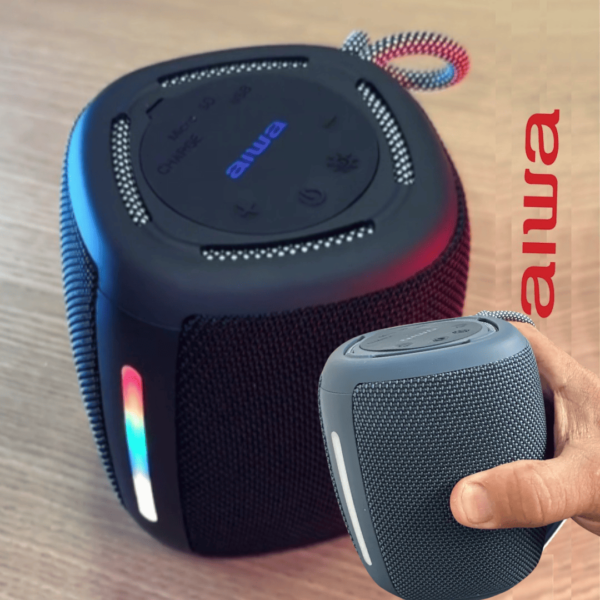 Caixa de Som Speaker AIWA SP-03-BL 15W Bluetooth IPX4 RGB Cor Azul