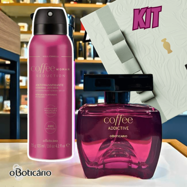 Presente Dia Das Mães Coffee Addictive Woman: Colônia 100ml + Corporal 75g/125ml + Caixa De Presente