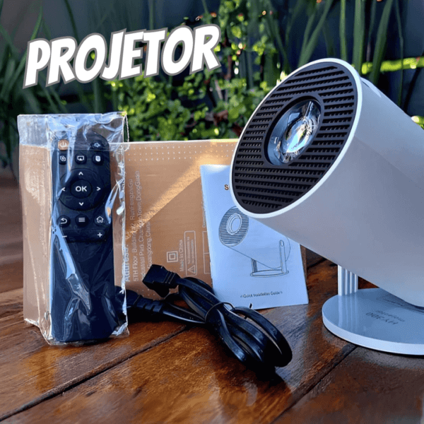 Projetor Interestelar Hy300 Mini Branco Netflix Wi-fi