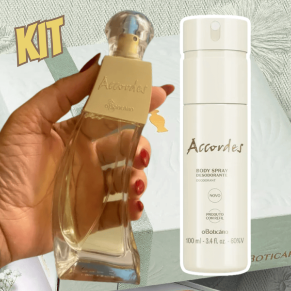 Combo Presente Dia Das Mães Accordes: Desodorante Colônia 80ml + Body Spray Desodorante 100ml + Caixa
