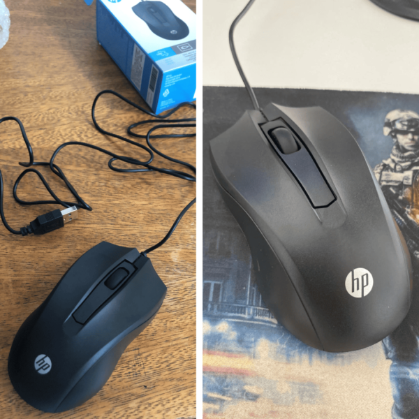 Mouse HP USB 100 Preto - Sensor Óptico Ambidestro Resoluções até 1600 DPI Compatível com PC/Mac
