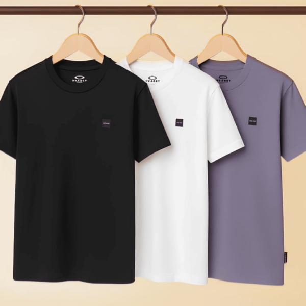 Kit 3 Camisetas Casual Masc Patch 2.0 Tee Em Algodão Oakley (3 opções, P ou M)