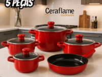 Conjunto Panelas Cerâmica Duo Smart 5 Pçs Pomodoro Ceraflame