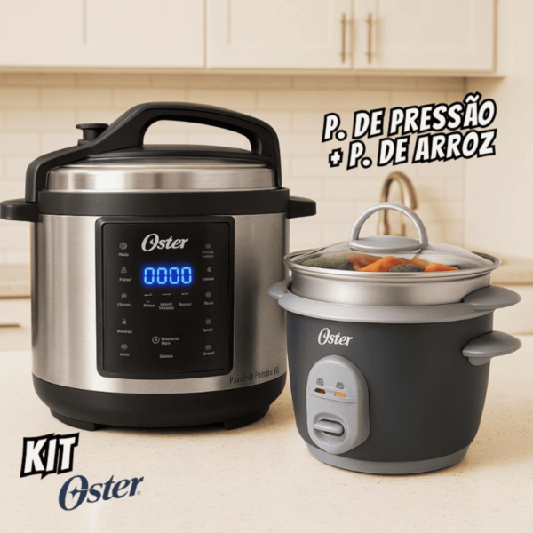 Kit Panela de Pressão e Panela Elétrica de Arroz Oster - 220V