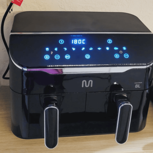 Fritadeira Elétrica Air Fryer 8L 2 Gavetas 127V 1800W Preto Multi - GO219