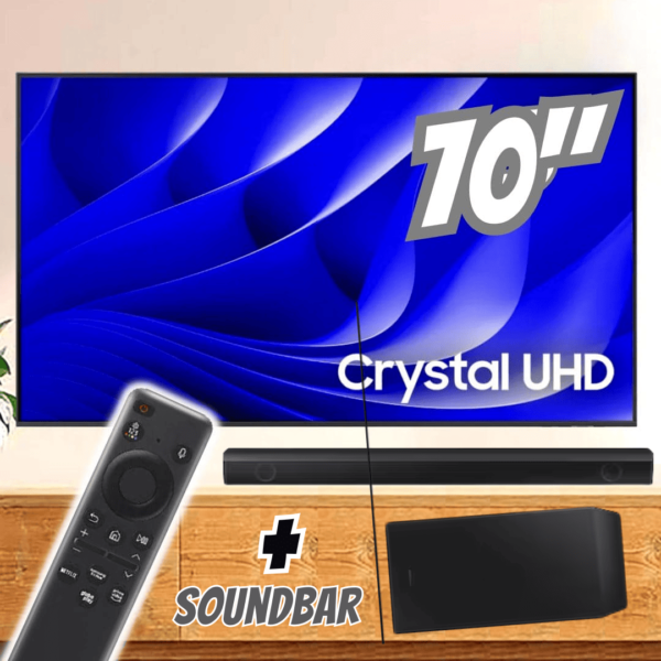 Smart TV 70" Crystal UHD 4K 70DU8000 2024 + Soundbar HW-B550