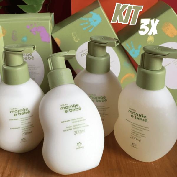 Kit Mamãe e Bebê Shampoo, Condicionador e Sabonete Líquido (3 produtos)(só no site)