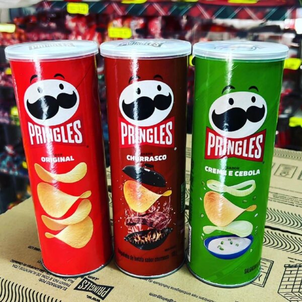 Pringles Pack Promo Salgadinho de Batata Frita 3 Sabores - Original, Creme e Cebola e Churrasco