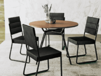 Conjunto Sala Jantar 4 Cadeiras San Francisco Carraro Preto