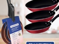 Tramontina JOGO DE FRIGIDEIRAS 3PCS CARIBE VERMELHO - SORTIDOS DE ALUMINIO COM REV ANTIADERENTE