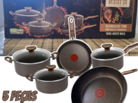 Jogo de Panelas Rochedo Expert Chocolate 5 peças