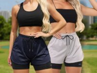 Kit 2 Short Duplo Compreensão Fitness Bermuda Feminino