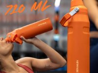 Stanley - Garrafa de água Aerolight com tampa de fluxo rápido 710 ml, Tigerlily