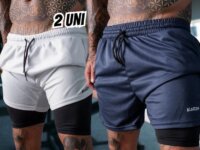 Kit 2 Shorts 2 Em 1 Masculino Dryfit Academia