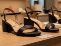 Sandália Feminina Salto Grosso Com Fivela Conforto Original