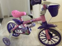 Bicicleta Infantil Aro 12 Nathor Menina Criança Selim Macio Cor Rosa/Violeta
