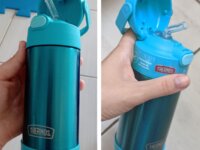 Thermos Garrafa térmica infantil Funtainer, aço inoxidável, 355 ml, azul-petróleo