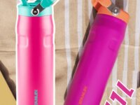 Stanley - Garrafa de Água IceFlow Flip Straw, Canudo Integrado, Abertura Grande, Aço Inoxidável Leve, 1,1 L, Passion Pink