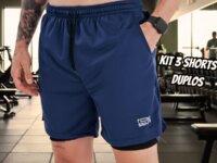 Kit 3 Shorts Duplo 2 Em 1 Rock Saints Bermuda Dupla