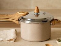 Brinox - Panela de Pressão 4,2L Antiaderente Ceramic Life Pressure com Fundo de Indução - Areia